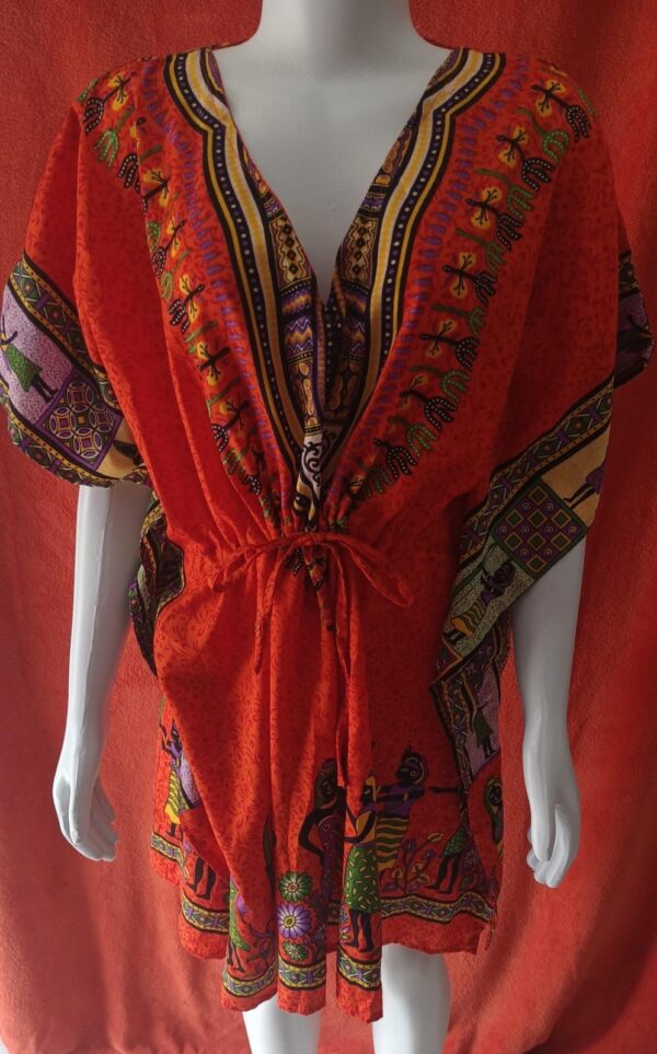 VESTIDO INDIANO LARANJA TAMANHO ÚNICO