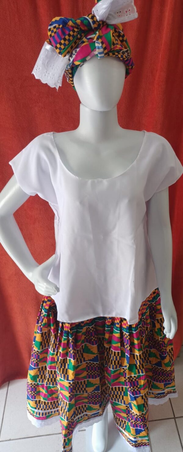 CONJUNTO AFRICNO SAIA BLUSA + TURBANTE